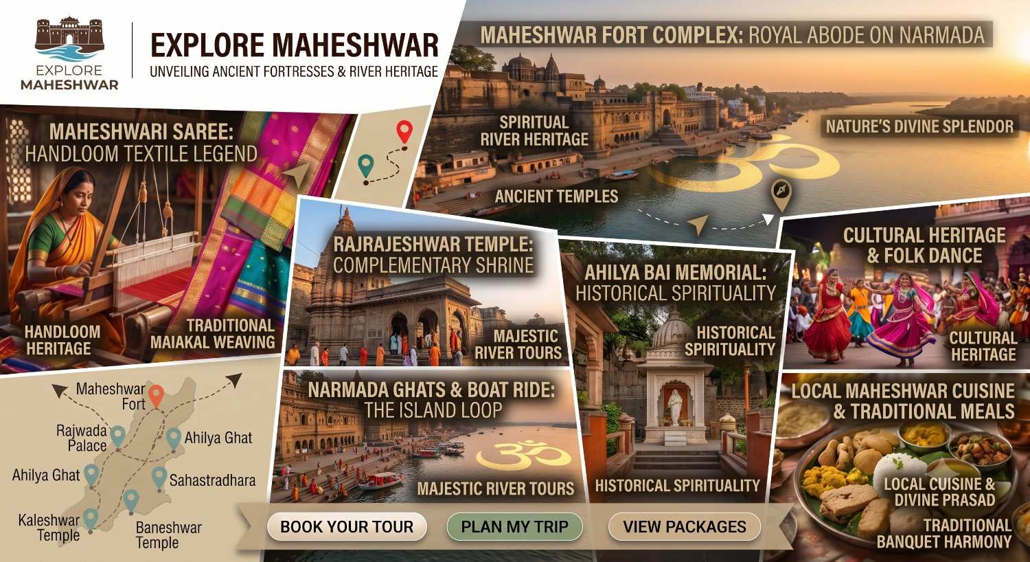 Maheshwar ghats on Narmada river, Madhya Pradesh